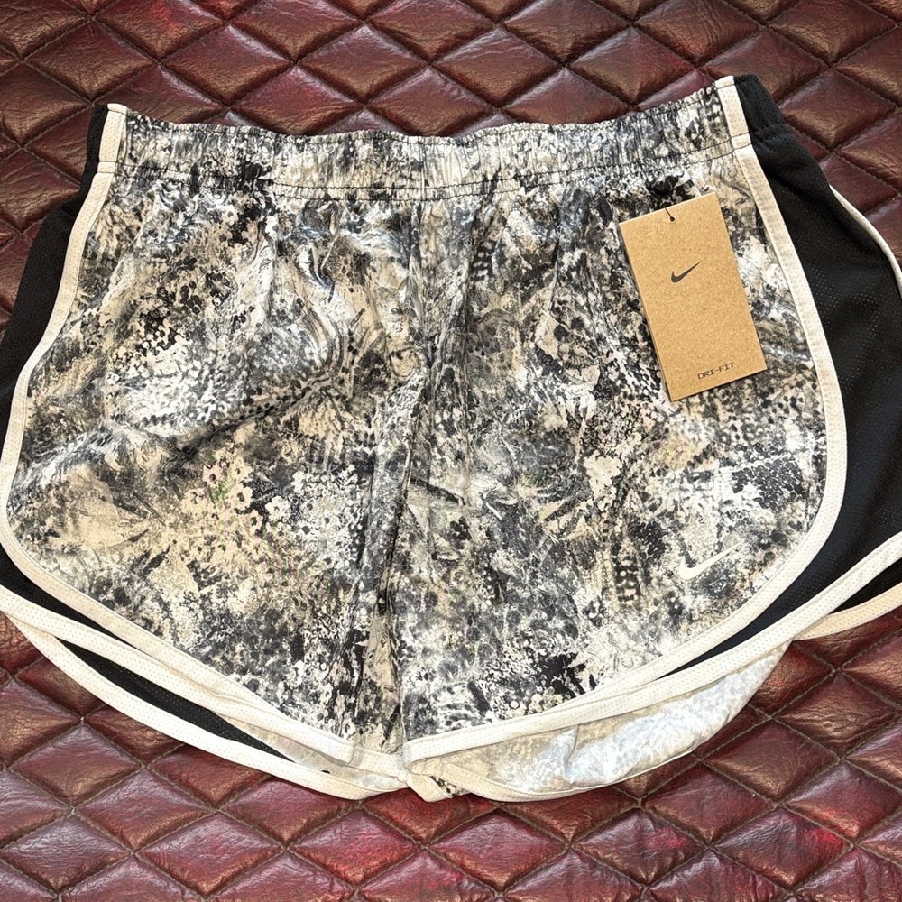 Nike Women's Black and White Athletic Shorts